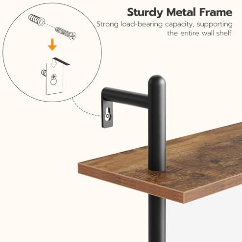 HOOBRO 30 Floating Shelves Wall Mount 2-Tier Industrial Pipe Storage