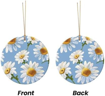 Christmas Daisy Flower Ceramic Hanging Ornaments Decor