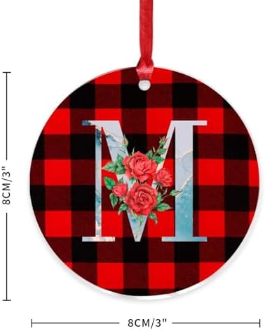 Acrylic Christmas Ornaments 2023 Blue Initial M Decorative Hanging Baubles