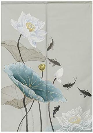 BAIHT HOME Noren Curtain Lotus Design 29x59 Inch