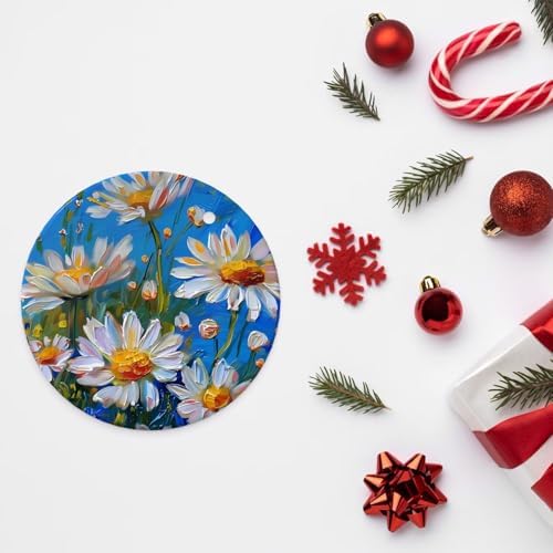 Christmas Ornaments Daisy Flower Ceramic Pendant Decor