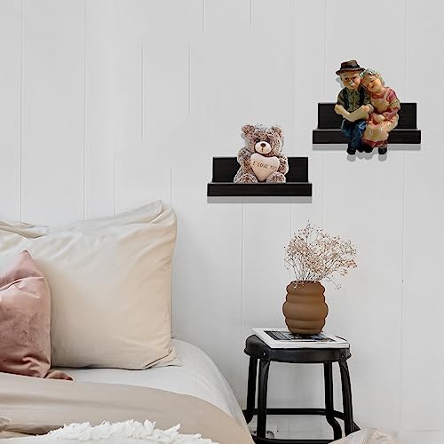 Z Metnal Small Floating Shelves 8x55 Inch 2 Pcs Black