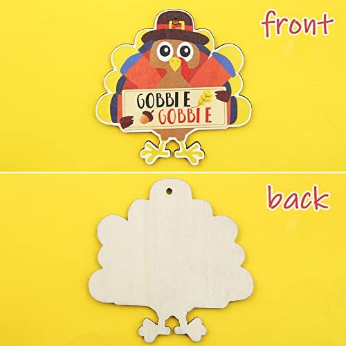 24 Pcs Wood Fall Thanksgiving Hanging Ornaments