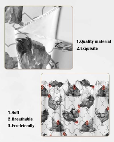 Retro Swag Curtains Farmhouse Rooster Kitchen Valance 28x36 Panel
