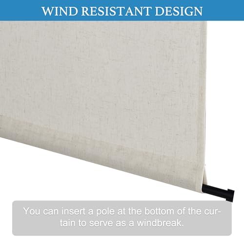 RYB HOME Linen Blended French Door Curtain