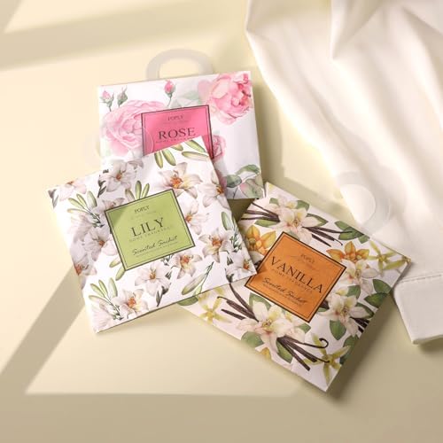 12 Vanilla Scented Sachets for Drawer and Closet