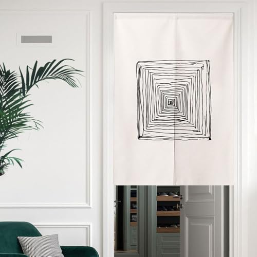 Chickwin Japanese Door Curtain Minimalist Black White Panel