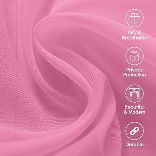 Elegant Comfort Dusty Rose Sheer Curtain Panel - 55 x 216 Long