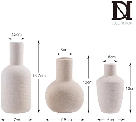 DN DECONATION Ceramic Vase Set of 3 Home Decor