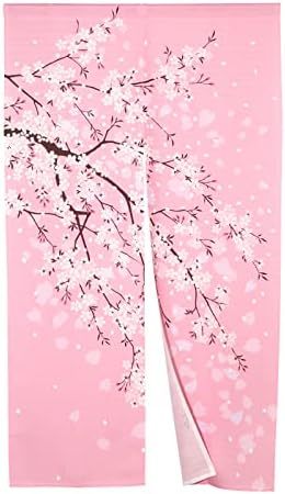 Japanese Noren Door Curtain with Cherry Blossom Design
