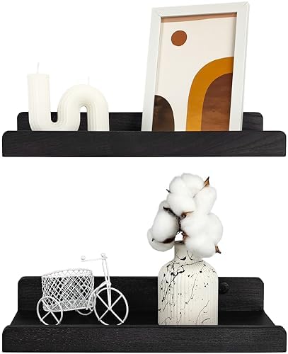 Wood Wedge Floating Shelves 12 Inch Set of 2