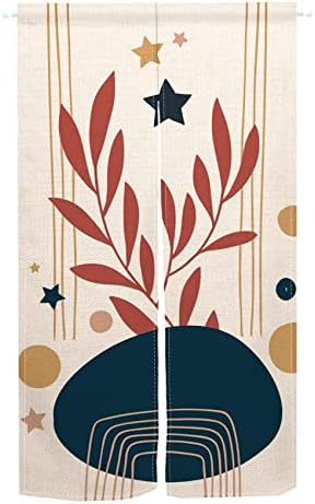 Leowefowa Traditional Japanese Noren Curtain with Mountains and Wild Goose Print 1