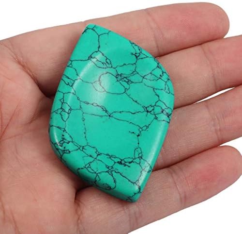 Rockcloud Worry Stone Green Howlite Turquoise Rhombus Shape Pack of 2