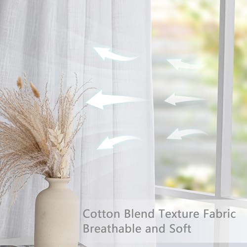 MYSKY HOME White Curtains 2 Panels Set 84 Inch Length