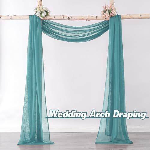 DONREN Teal Window Scarf for Curtain Panels
