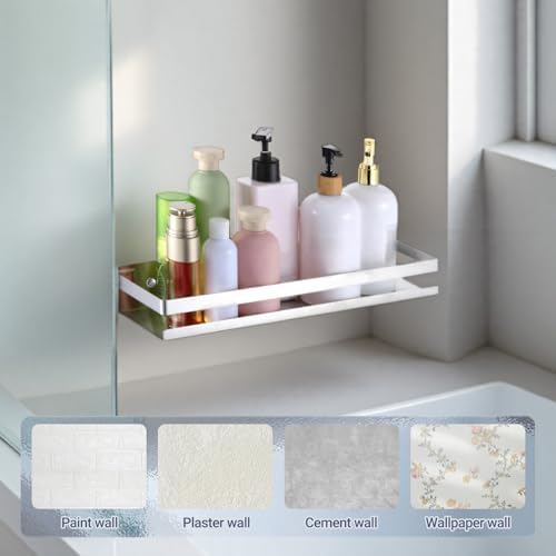 2 Pack Stainless Steel Floating Bathroom Shelf with Guardrails