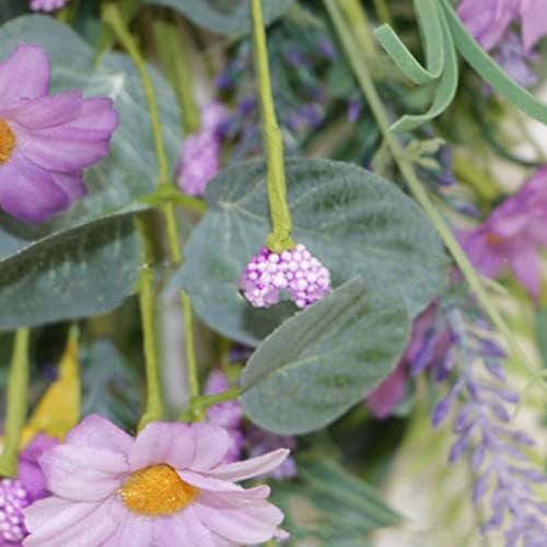 197In Artificial Lavender Teardrop Wreath Decor