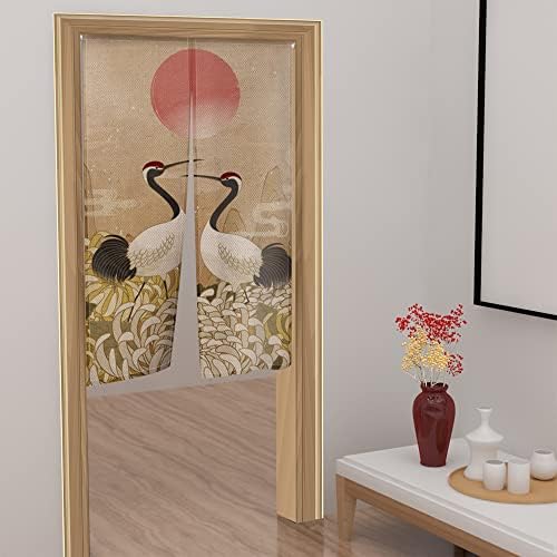 Leowefowa Red-Crowned Crane Noren Curtain 335x59