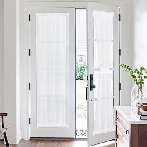 NICETOWN 2 Panels French Door Curtains Sheer Voile