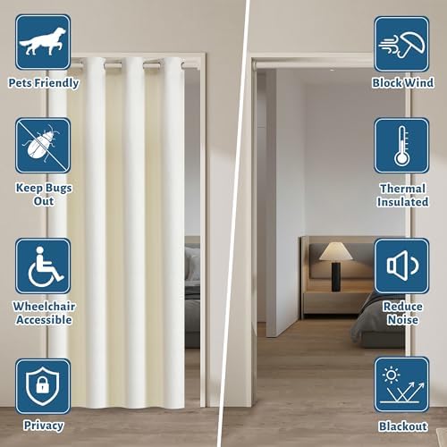 Velvet Door Curtain Panel for Privacy and Style