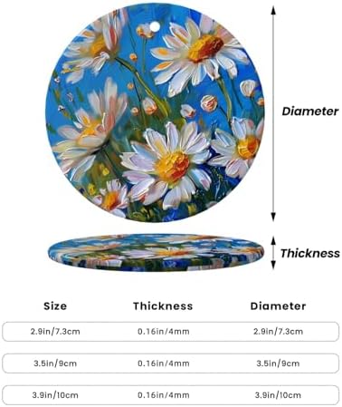 Christmas Ornaments Daisy Flower Ceramic Pendant Decor