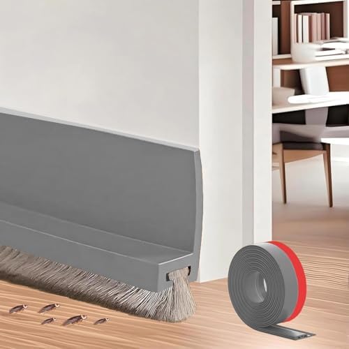39 Inch Door Draft Stopper with Brush - Adhesive Weather Stripping Seal