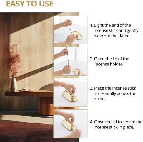 Brass Incense Holder with Tray Set for Meditation