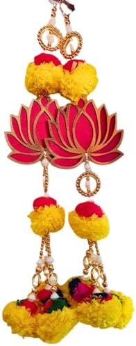 Set of 2 Lotus Marigold Wall Hangings for Home Diwali Decoration