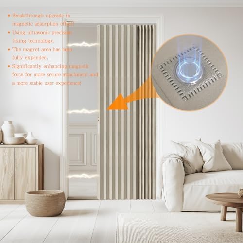 Jilron Blackout Accordion Door Curtain Off White 1 Panel