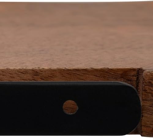 Sagebrook Home Floating Wall Shelves Set of 3 Mango Wood with Iron Brackets