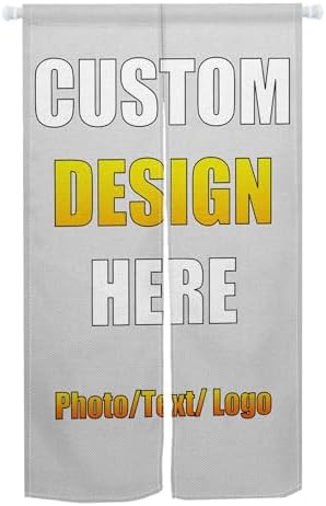 Customizable Noren Curtain with Photo Text Logo 34x60 Inches