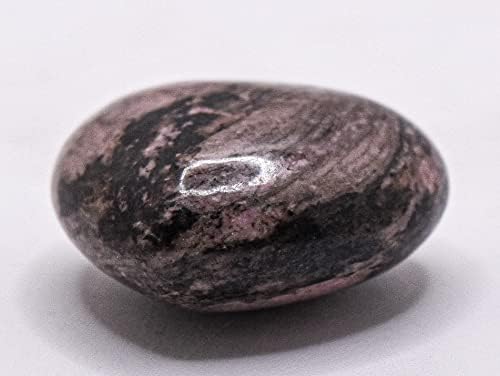 29mm Pink and Black Rhodonite Puffy Heart Crystal Mineral Specimen