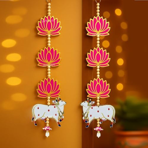 Handmade Lotus Ganpati Wall Decoration Pair 25 Inch Each