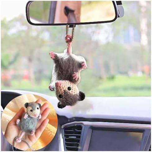 Possum Car Charm Cute Handmade Knitted Car Pendant