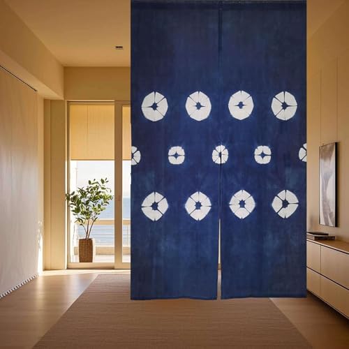 Hand-Dyed Japanese Door Curtain Shibori Noren Panel 335x59in
