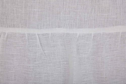 Piper Classics White Linen Ruffled Panel Curtains Set of 2