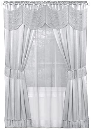 ACHIM Halley 6-Piece Curtain Set - Silver