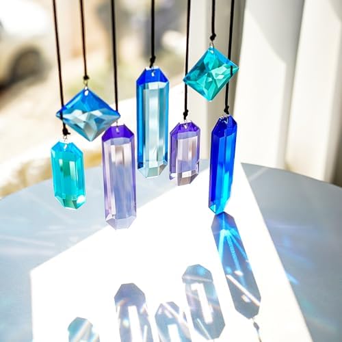 7 Pack Crystal Ornaments for Christmas Tree and Window