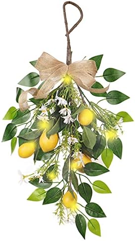 236in Artificial Lemon Daisy Swag with Bow