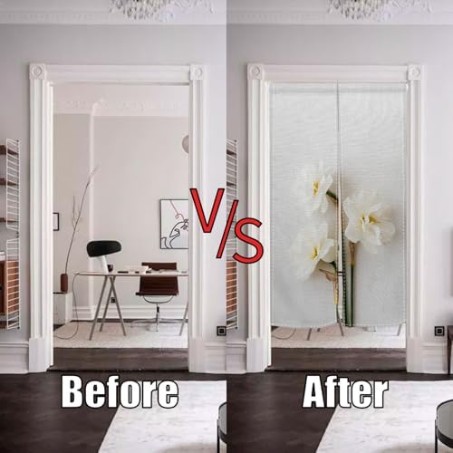 Noren Door Curtain with Bloomy Flower Print