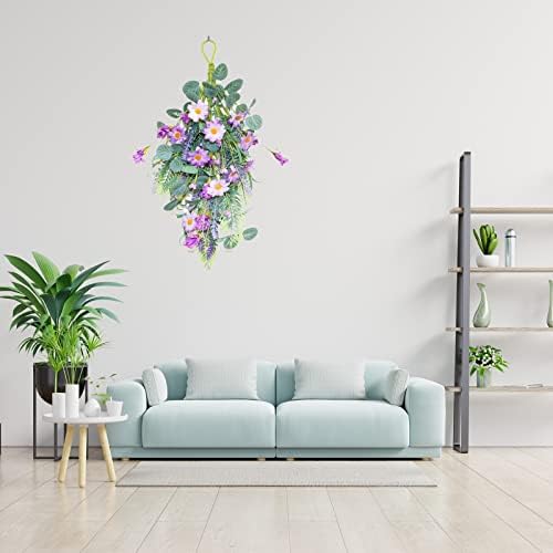 197In Artificial Lavender Teardrop Wreath Decor