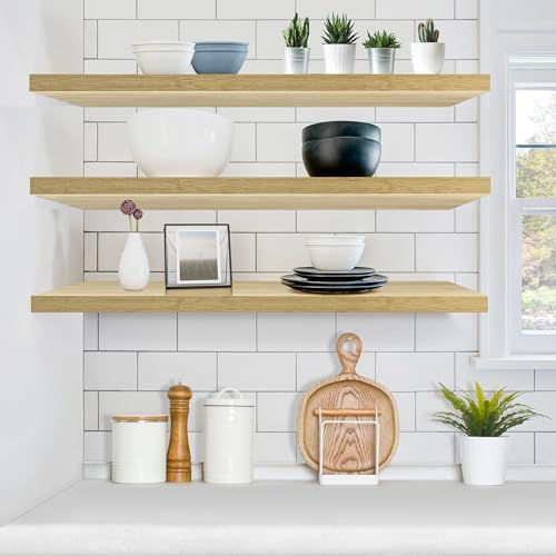 Sorbus Floating Shelves 48 Inch Wall Mounted Book Storage 3 Pack
