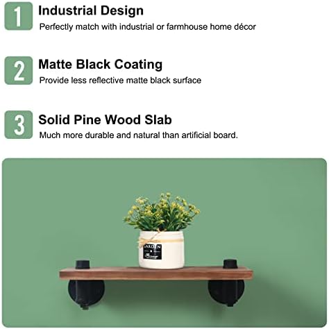 HouseAid Industrial Pipe Floating Shelves 2 Pack
