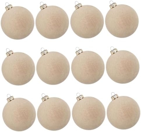Wedhapy 12 Velvet Christmas Tree Balls 2 Inch