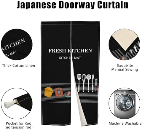 Japanese Doorway Curtain Noren Panel 283x472 Inch