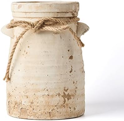 SIDUCAL Ceramic Flower Vase 8 Inch Rustic Decor