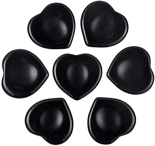 SUNYIK Heart Shaped Black Obsidian Thumb Worry Stone