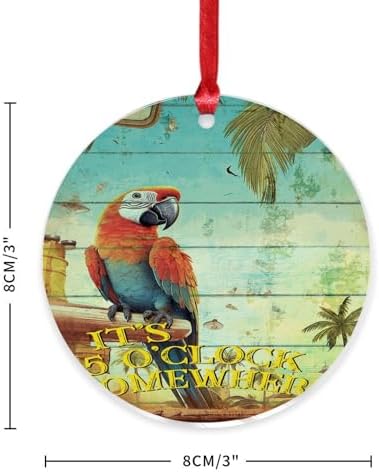 3 Inch Acrylic Christmas Ornaments 2024 Flamingo Decorative Hanging Baubles