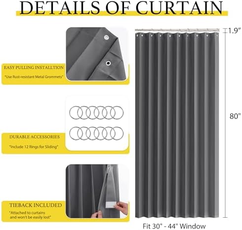 NICETOWN 80 Inch Blackout Curtain Panel