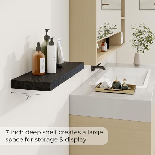 Dreamland 24 Inch Floating Shelves Set of 2 Black